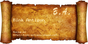 Bink Antigon névjegykártya